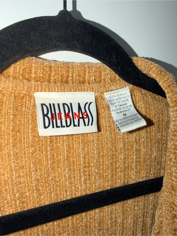 Bill Blass Jeans Camel Brown Ribbed Belted Cardigan - Image 4