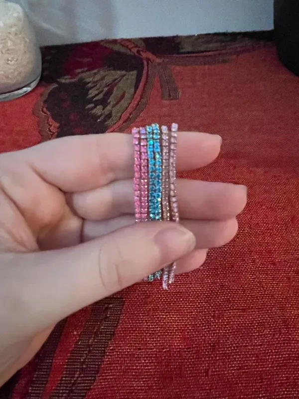 Guess colorful rhinestone gold stretchy bracelets - Image 3