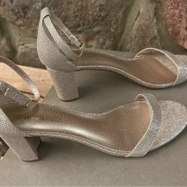 Heels Shimmering Silver Heeled Sandals Dream Paris Size 12 - Image 8