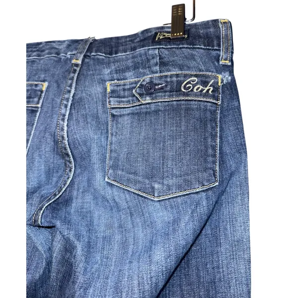 Vtg Y2K Citizens Of Humanity Low Rise‎ Wide Leg Jeans Cadet 28 Distressed USA - Image 6