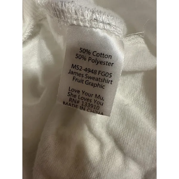 Show Me Your MuMu James Fruit Graphic Sweatshirt Sz. Large Oversized Lightweight - Image 8