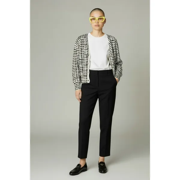 J.Crew Women’s Cotton Black and White Hearts Cardigan XL - Image 2