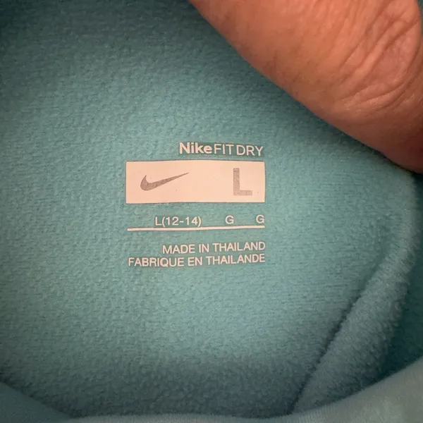 2062 | Nike Fit Dry Womens L Aqua Mock Neck Long Sleeve Athletic Top 254805 - Image 6
