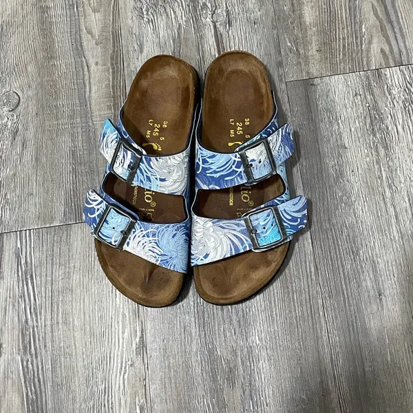 Papillio Birkenstock Stylish Blue Patterned Sandals - Image 10