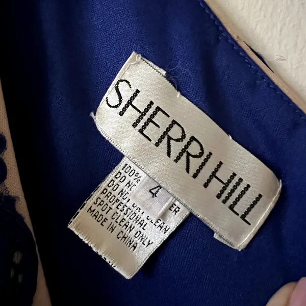 Sherri Hill Royal Blue Jersey One Shoulder Gown Maxi Dress Size 4 J1 - Image 5