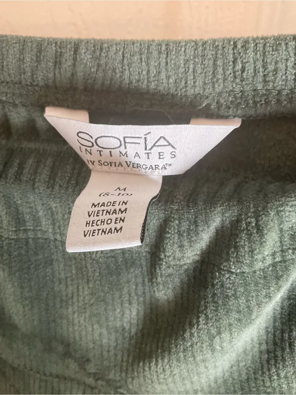 Sofia Intimates Sofia Vergara Corduroy Fleece Robe Wide Leg Pants Lounge Set M - Image 11