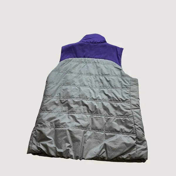 Nike Womens Puffer Vest Grey Purple Colorblock Quilted Full Zip Size Large - Image 3