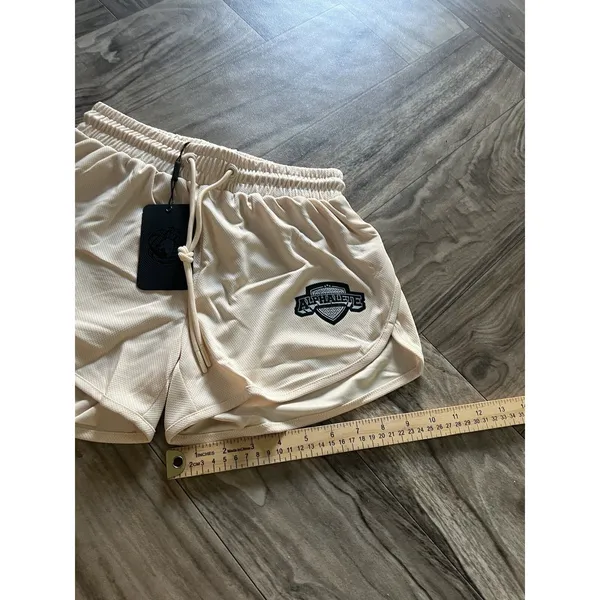 NEW Alphalete Woman’s Varsity Short - Tan ,size XS - Image 13