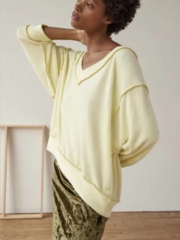 Urban Outfitters Cody V-Neck Oversized Dusty Mauve Pink Sweatshirt S - Image 9