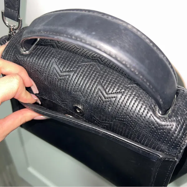 Michael Kors Whitney Medium Quilted Top Handle Satchel Black/Silver - Image 5