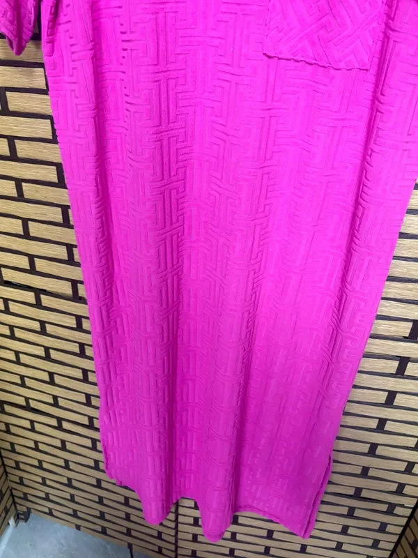 Entro Fuschia terry cloth midi dress/swim cover up size medium - Image 5