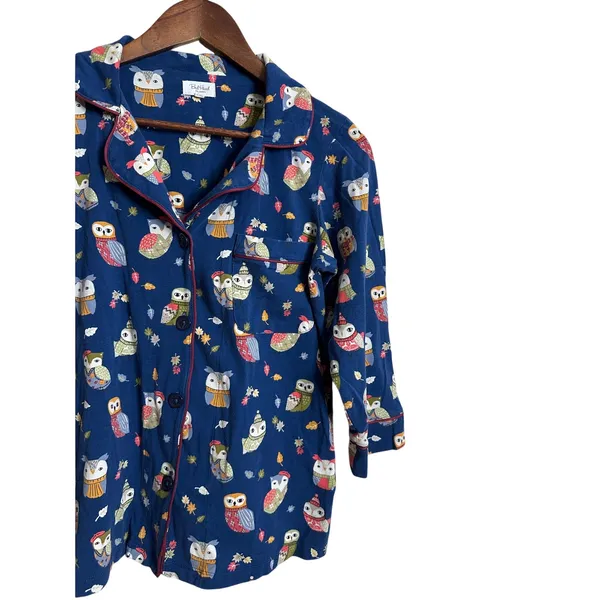 Bedhead Pajamas Autumn Owls Classic Stretch Jersey Pajama Set Womans XS - Image 4