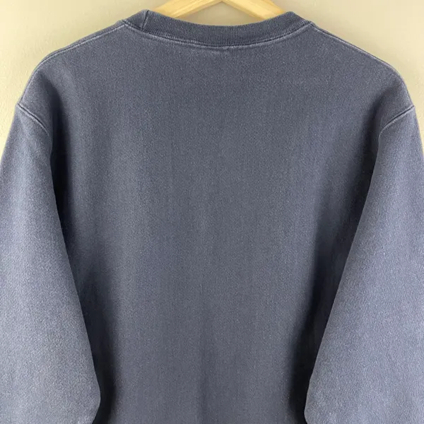 Vintage 90’s Navy Blue White “YALE” Reverse Weave Crewneck Pullover - Image 11