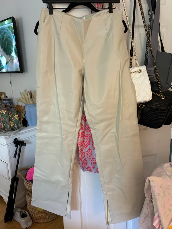 These Three Boutique Beige Leather Pants - Image 6
