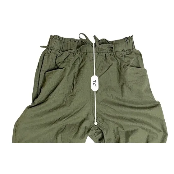 Shein Olive Green Jogger Balloon Ankle Pants LARGE Casual Preppy - Image 6