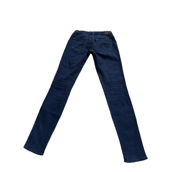 TRUE RELIGION MISTY STEEL PANEL Womens‎ JEANS Low Rise Y2K Skinny Straight Sz 26 - Image 5
