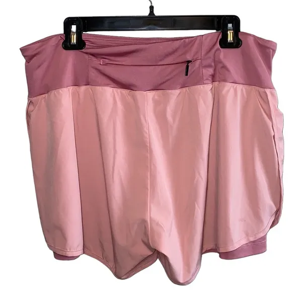 Women's‎ Pink Layered Athletic Running Shorts XL - Image 4