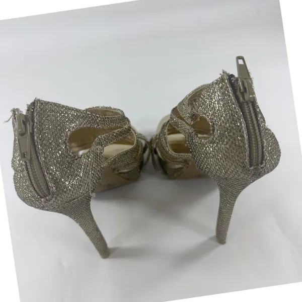 Chinese Laundry Womens Gold Glitter Strappy Platform Stiletto Heels Size 7.5 - Image 4