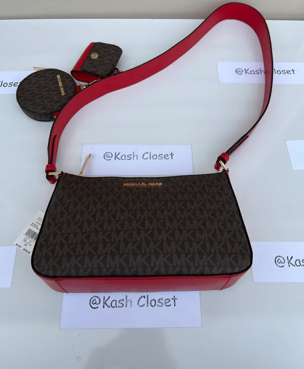 Michael Kors Jet Set Travel SM Crossbody With Tech Attach -Flame - Image 3