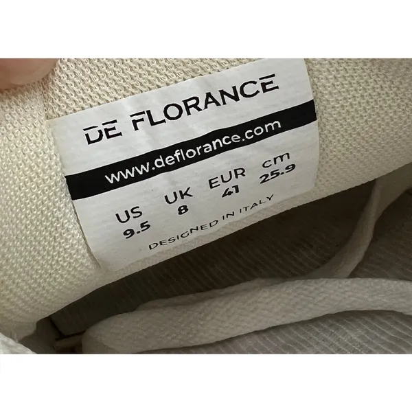 De Florance Cloudea Leather Sneakers Shoe Size 9.5 Cream Black Italy - Image 7