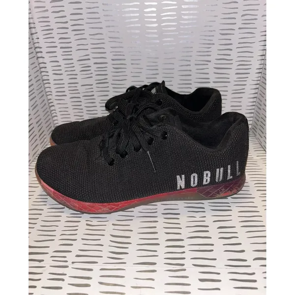 NOBULL Outwork Trainer Black Red Gum SuperFabric Women's‎ Cross Fit Shoes 10.5 - Image 2
