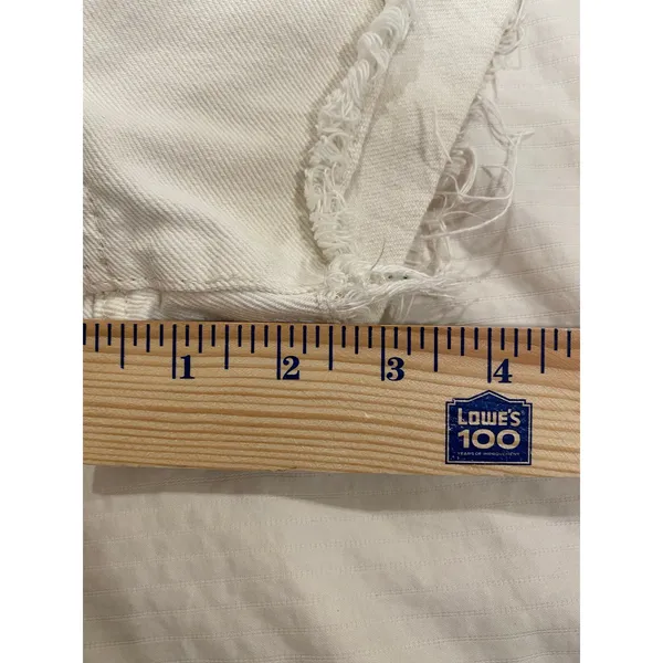 Cotton On Women High Rise Shorts Size 6 White Frayed Hem 100% Cotton Streetwear - Image 8