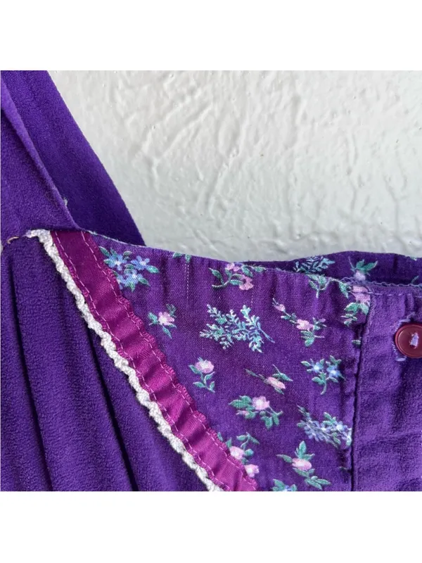 Vintage 70s purple prairie dress Gunne Sax style XS - Image 4