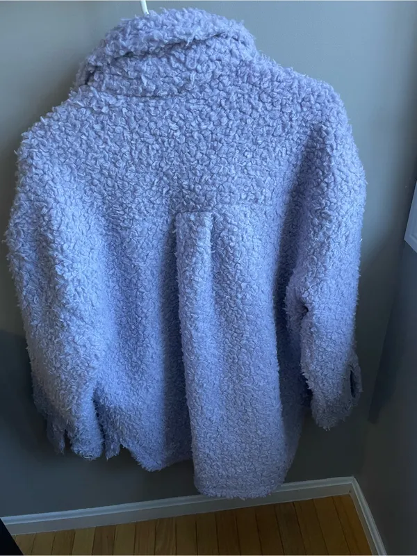 Urban Outfitters Lavender Sherpa Button-Front Jacket Size S - Image 8