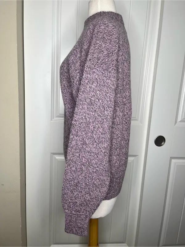 Vintage REI Purple Knit Wool Sweater Womens XL Fisherman Gorpcore Winter Cozy - Image 2