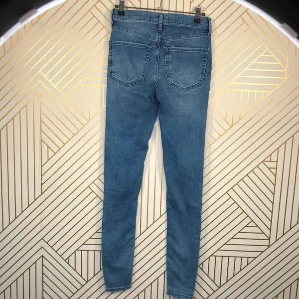 Free‎ People Busted Knee Skinny Jeans in Turquoise - Image 9