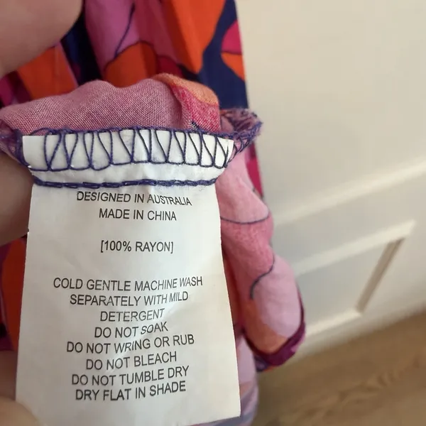 Anthropologie‎ Abel The Label Charlotte halter maxi dress orange Blue Pink M - Image 7
