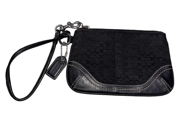 Coach Black Mini Monogrammed Wristlet - Image 3