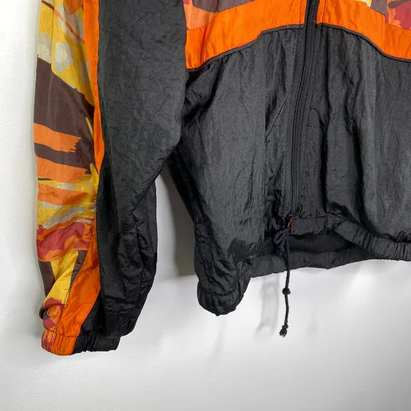 Seek The Label LF Black Brown Orange‎ Nylon Windbreaker Jacket Womens XS - Image 3