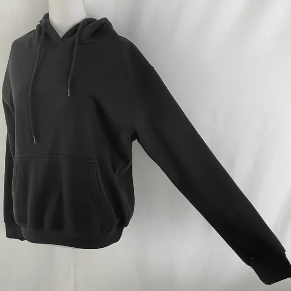 Pretty Little Thing Solid Black Relaxed Fit Hoodie Sweatshirt Size Small - Image 9