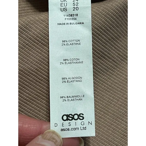 ASOS Design‎ Dusty Collared Sweatshirt Jumper Style Dress Size 20 Preppy Modern - Image 9