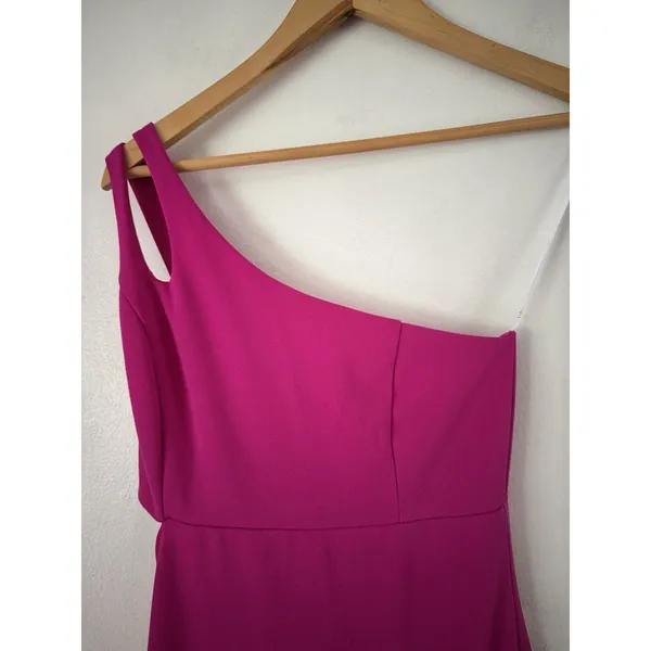 NWT Lulus Simply Beautiful Fuchsia One-Shoulder Cutout Maxi Dress Size XS - Image 6