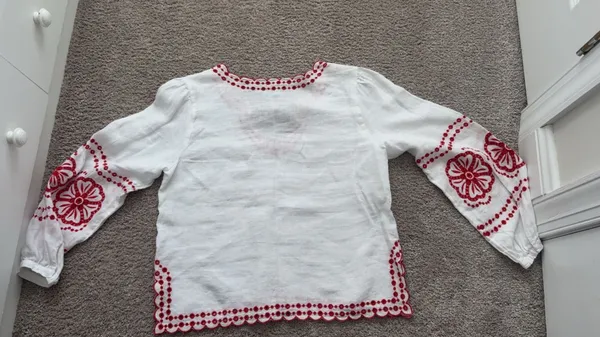 Red and White J.CREW Blouse - Image 2