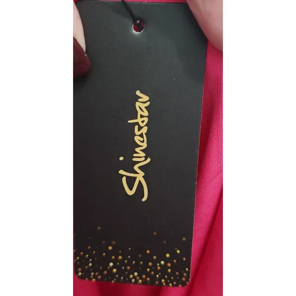 Shinestar Slip‎ Dress V-Neck Sleeveless Midi Dress Party Cocktail Red M - Image 6