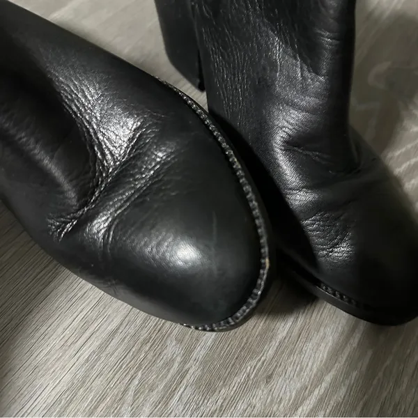 Dolce Vita DV Black‎ Leather Side Zip Block Heeled Booties Size 9 - Image 14