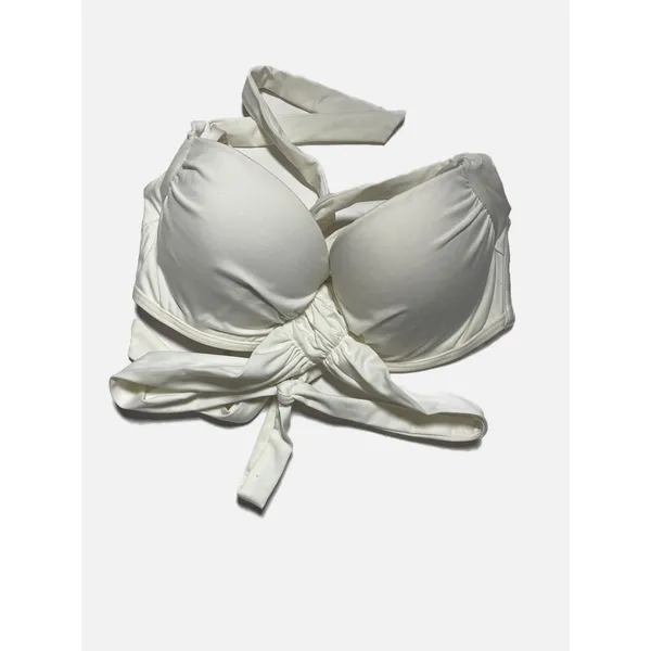 Victoria's Secret Bikini Top Womens 34C White Wrap Push Up Halter Swim Beachwear - Image 3