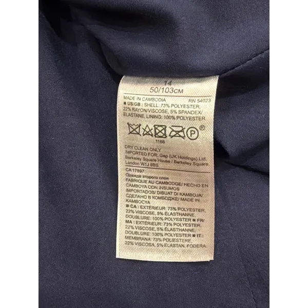 Banana Republic Fit and Flare Dress Womens Navy Blue Notched Neck 14 - Image 8