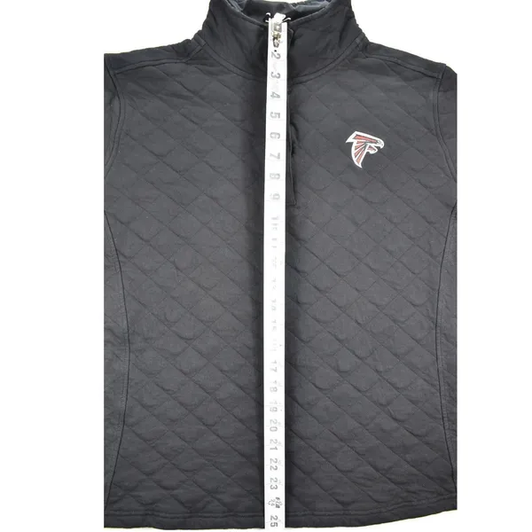 Atlanta Falcons 24 Reserve Quilted Snap Mock Neck Pullover Sweatshirt Black XL - Image 7