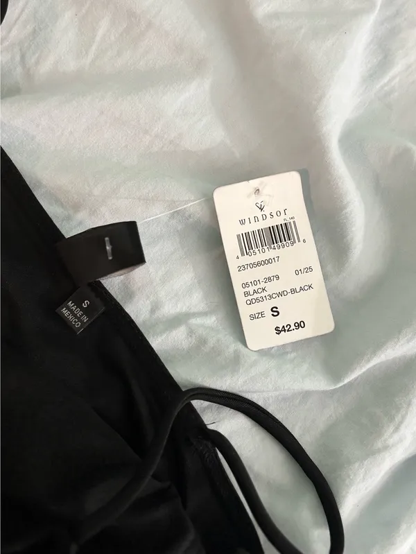 Windsor Black Formal Dress Slit with Strap - Image 4