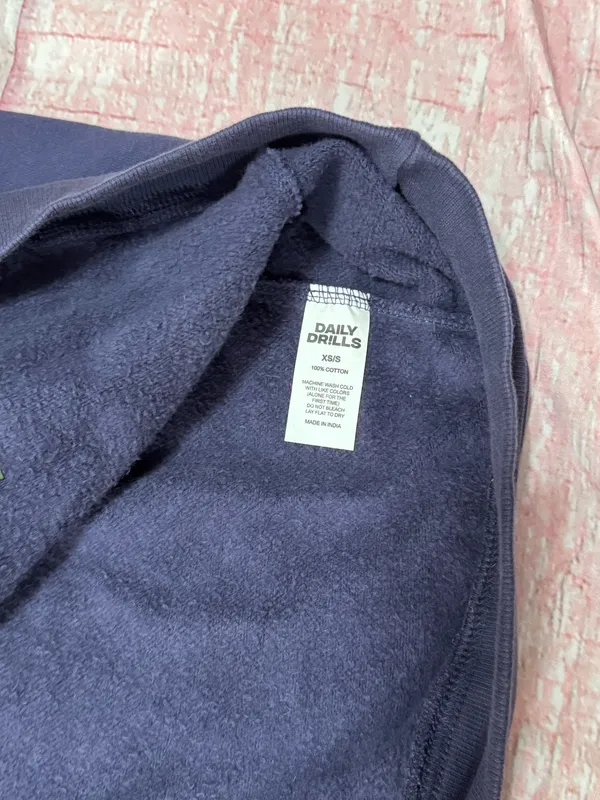 Daily Drills Oversized Fleece Henley Navy XS/S NWT - Image 7