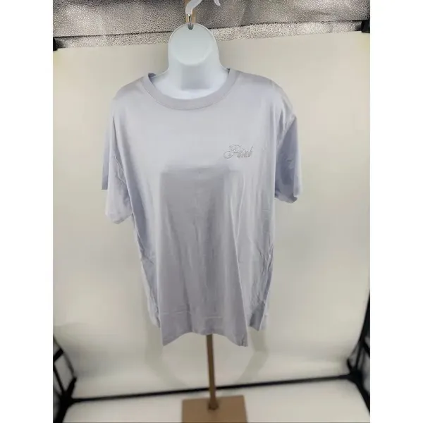 Victoria’s Secret PINK Campus T Shirt M Blue Short Sleeve Glitter Logo Top - Image 6
