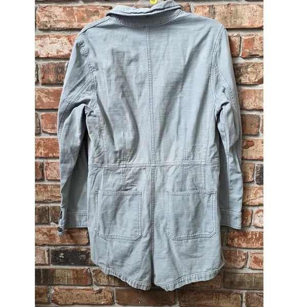 Free People Size Large Denim Utility Romper Lightwash Gray Jumpsuit - Image 2