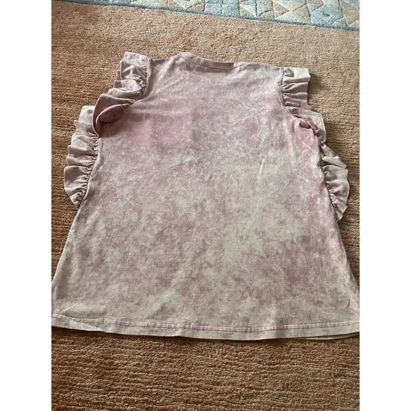 ODDY Women’s Pink Ruffled Sleeveless Blouse Top 100% Cotton Size M - Image 8