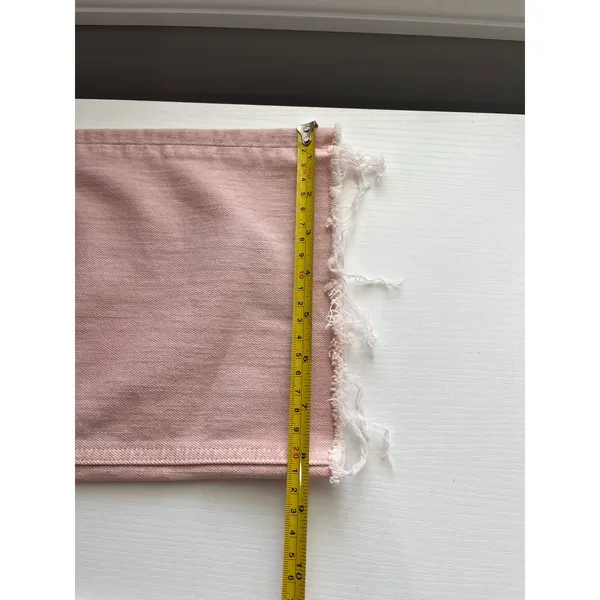 Paige Nellie High Rise Wide Leg Tie Waist Jeans Pink Raw Hem Size‎ 24 - Image 6