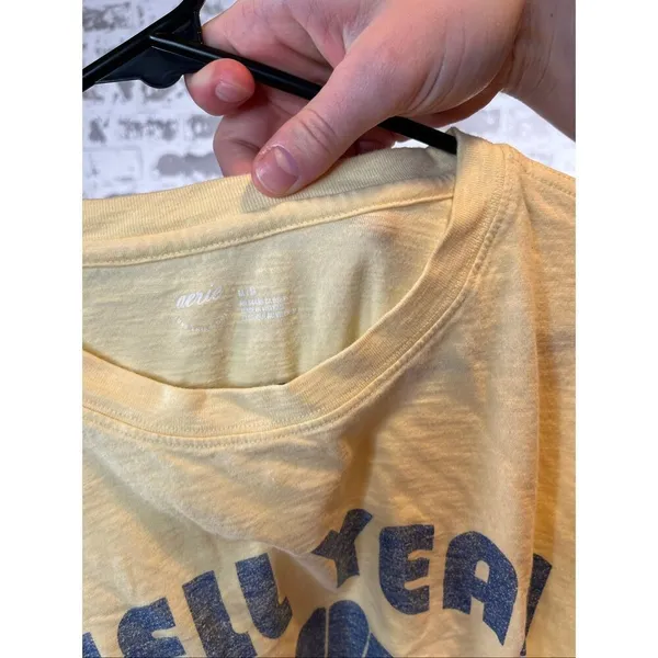 Aerie | women yellow “shell yeah” short sleeve shirt oversized - Image 2