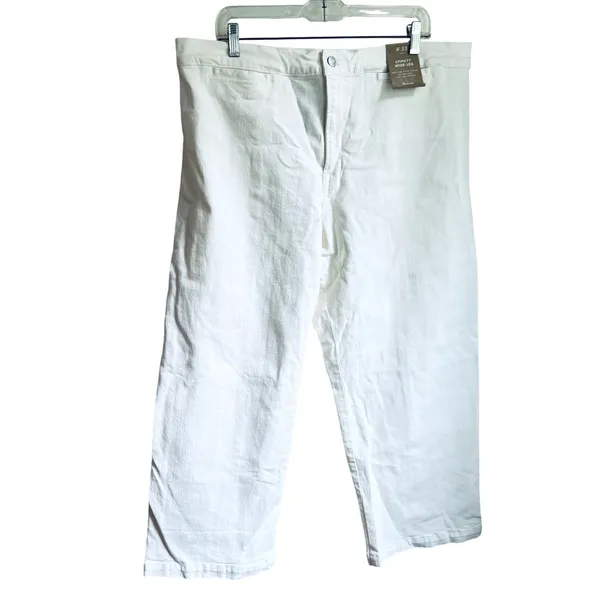NWT Madewell The Emmett Wide-Leg Crop Jean: Welt Pocket Edition NO602 Tile White - Image 3